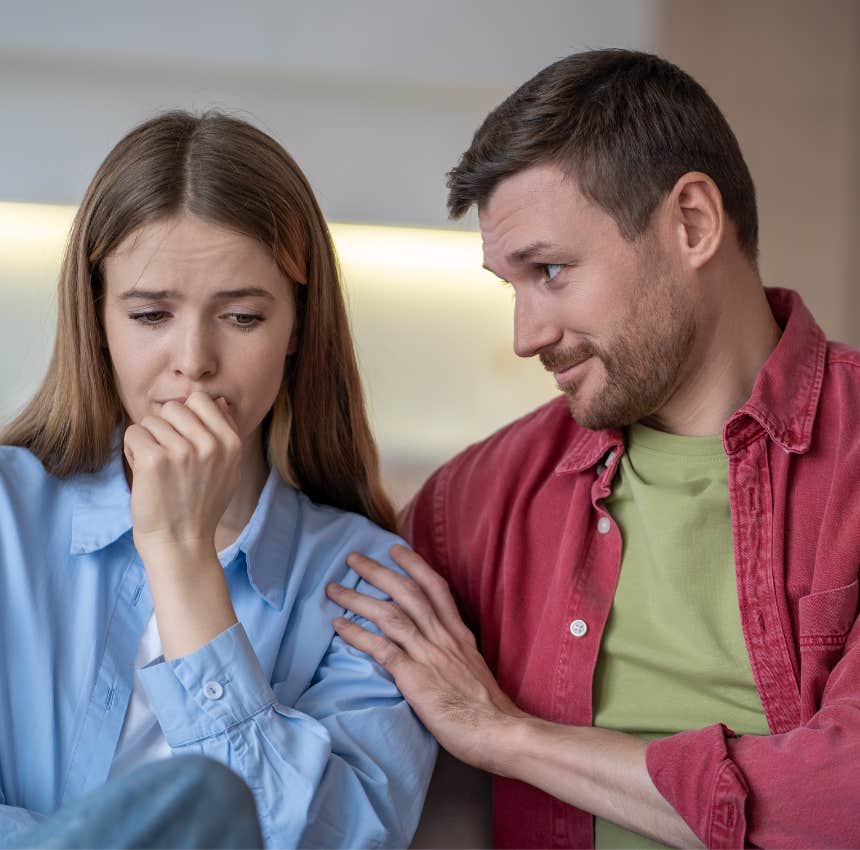 man with an extremely low EQ telling his wife she's too sensitive