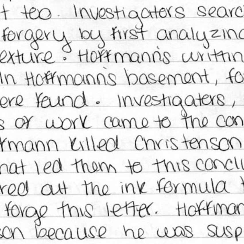 sample of a woman's handwriting
