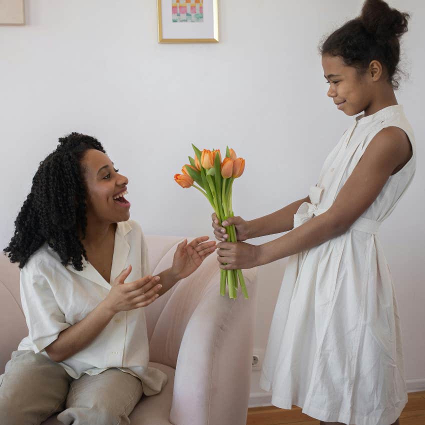 young mom spending mother's day with her daughter