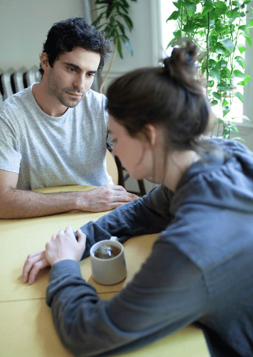 nervous partner walking on eggshells