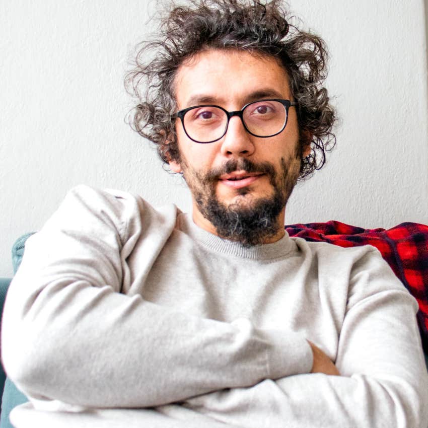 narcissistic man giving a blank stare while talking