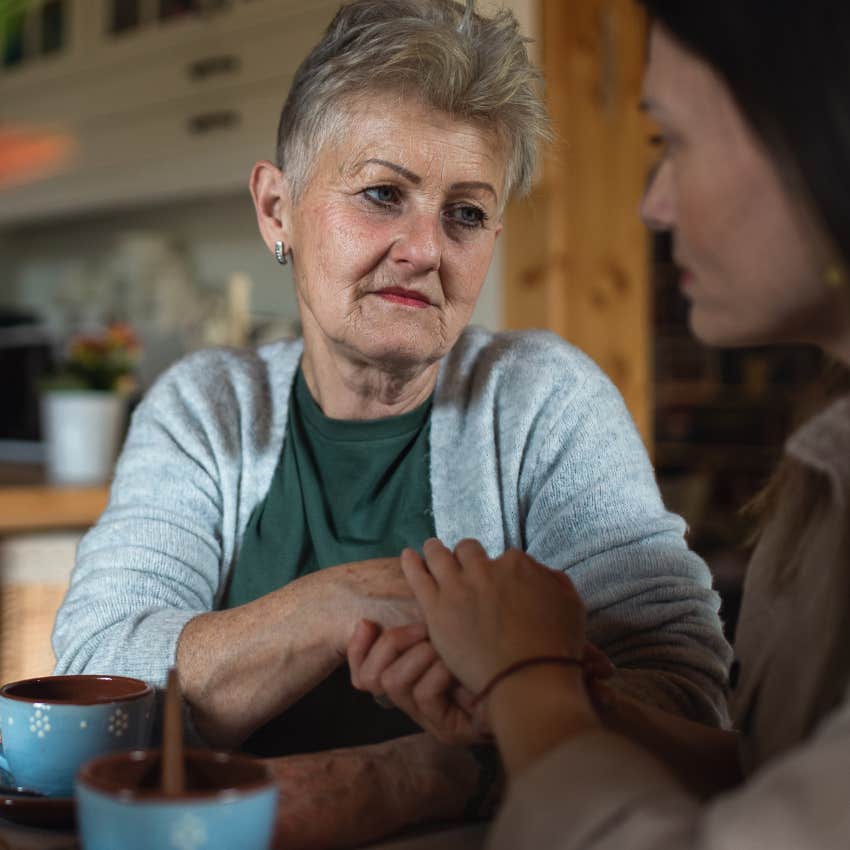 mother talking about difficult topics with her adult daughter