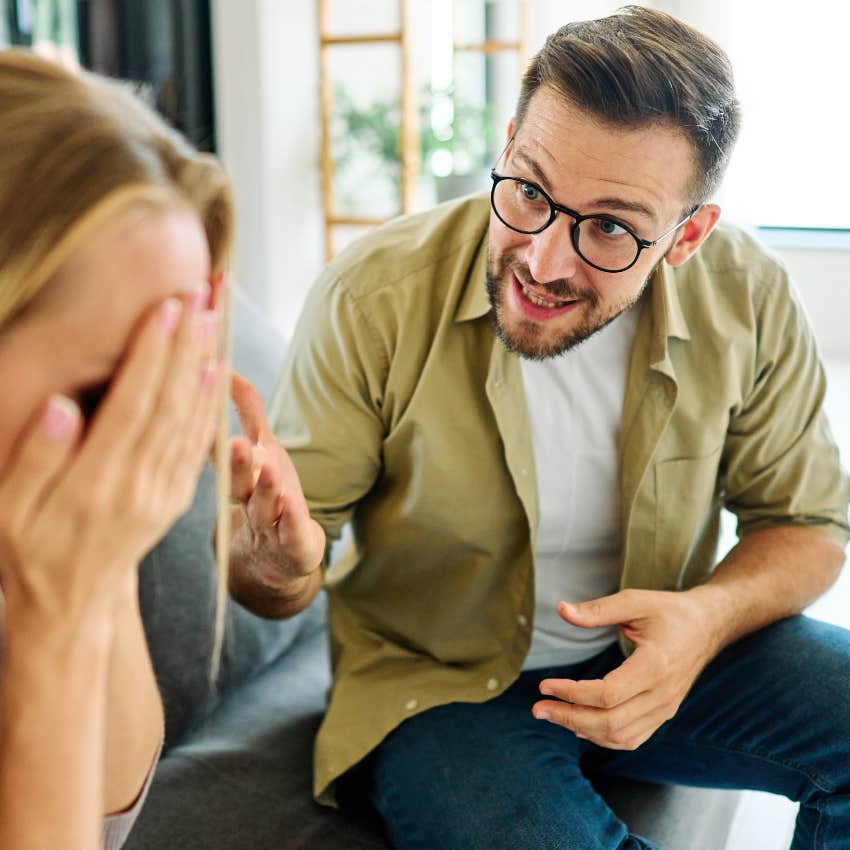 emotionally immature man blaming someone else to avoid accountability