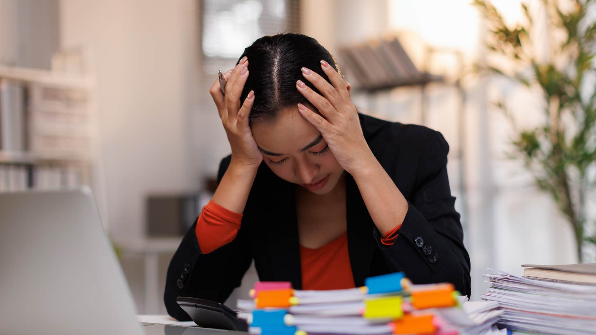 woman who hates phone call because she fears saying the wrong thing