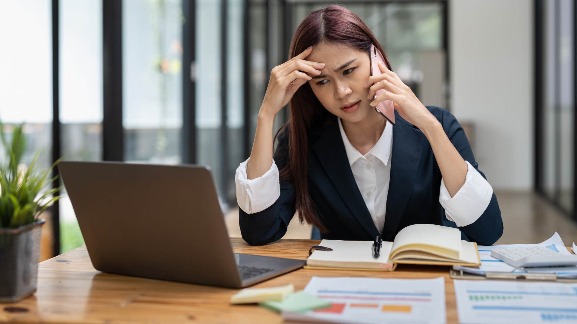 woman who hates phone calls because she doesn't know when to speak