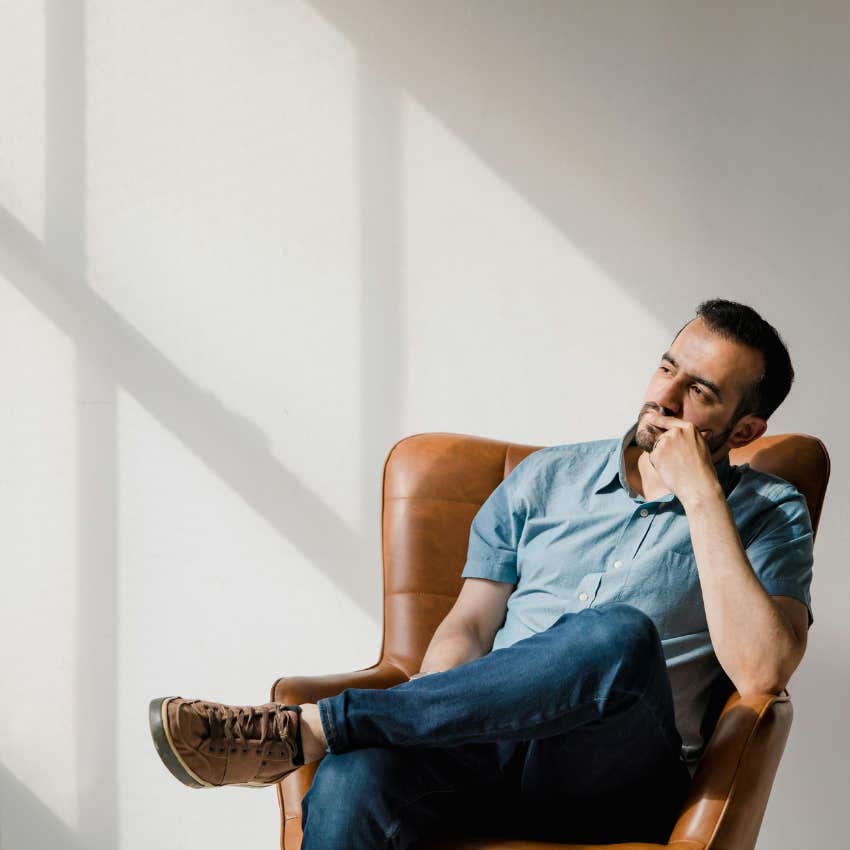 man expanding his consciousness through deep thought