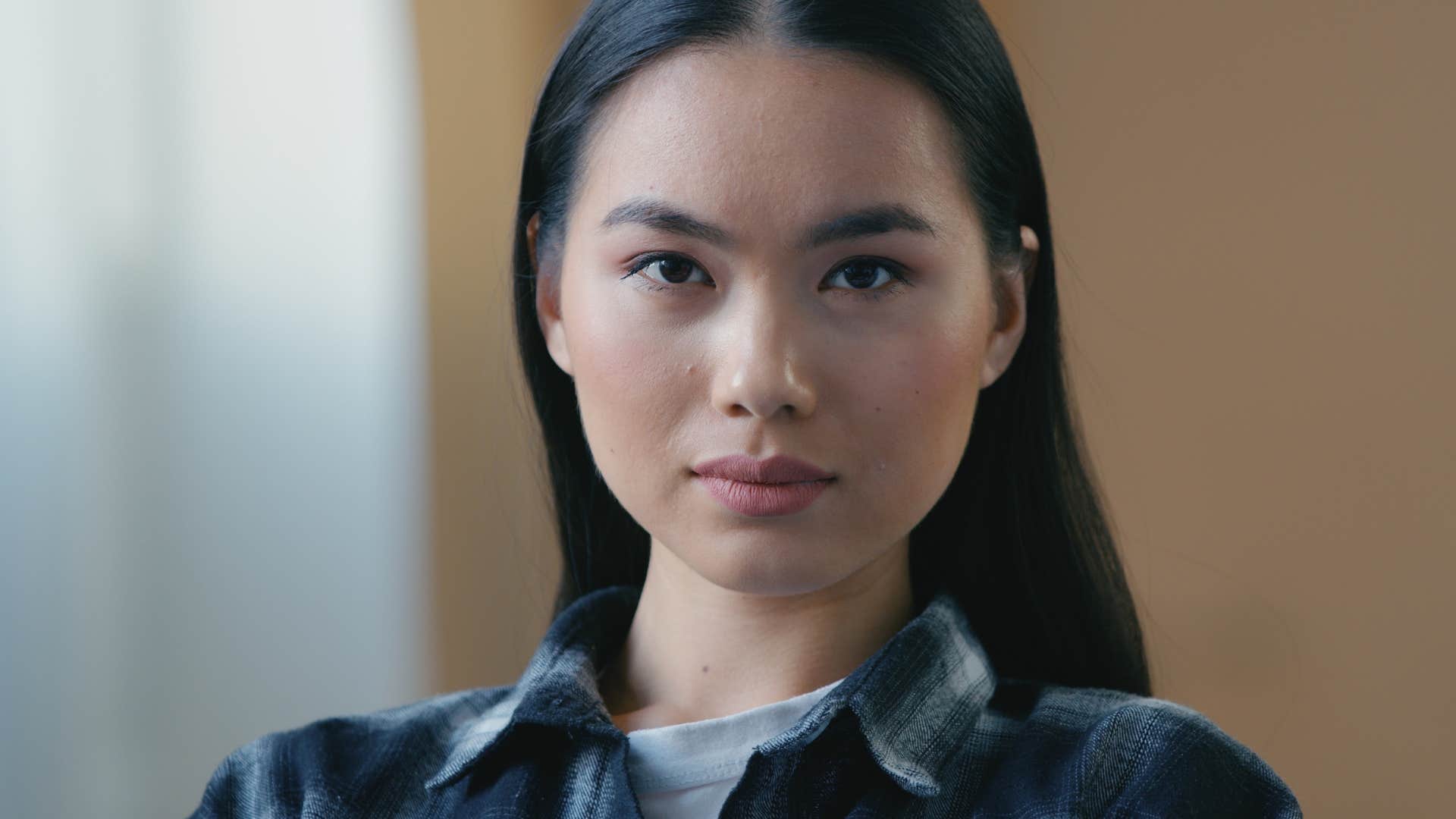 portrait of woman with serious expression