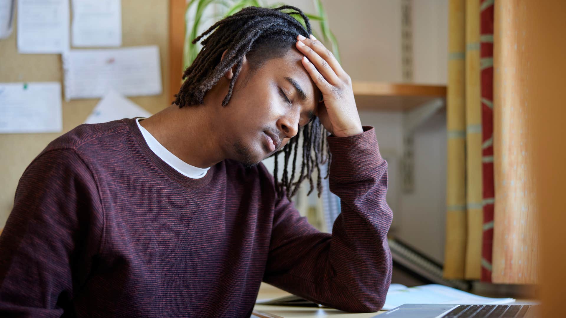 stressed man in need of a mental break