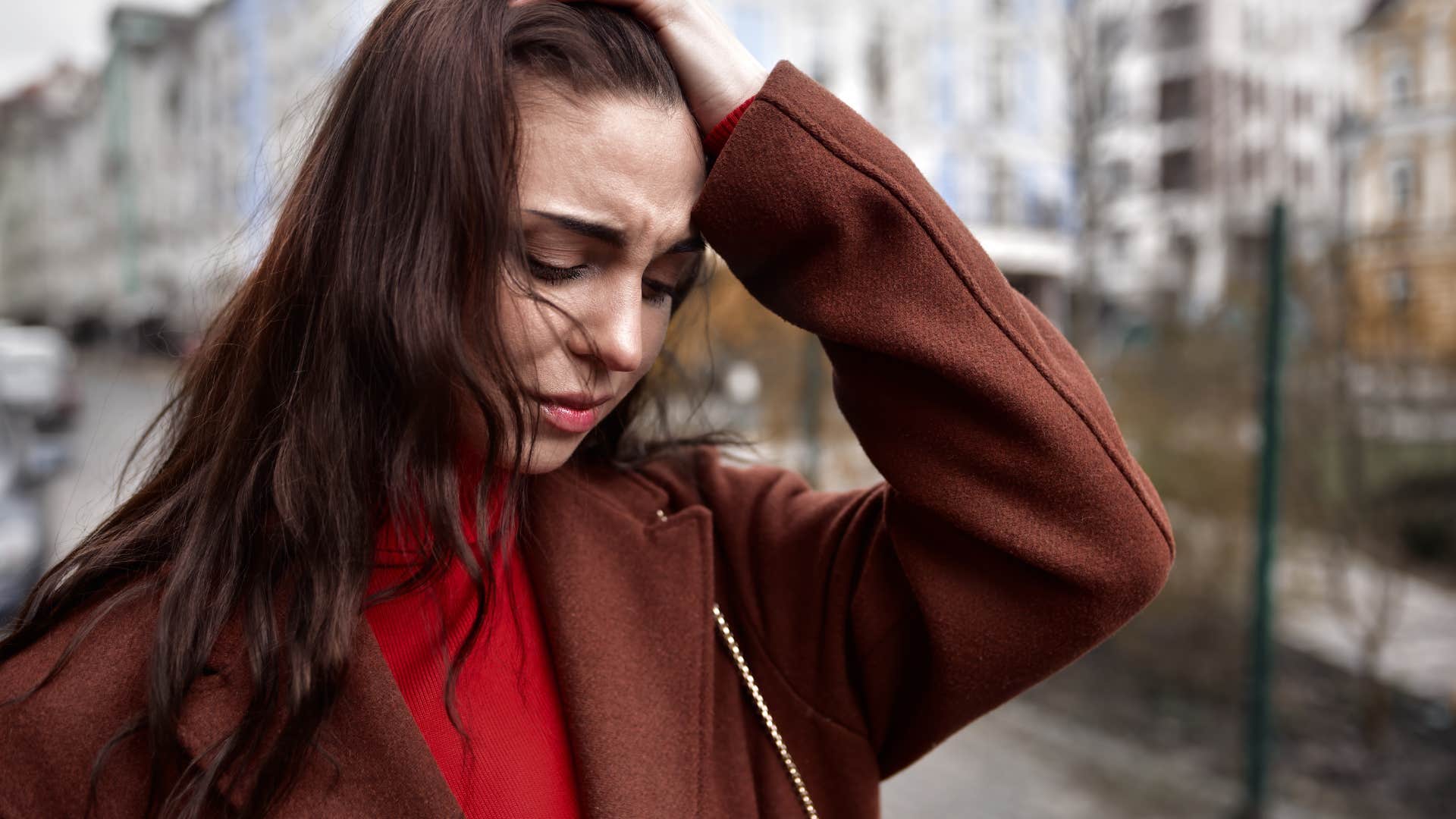 woman who goes silent when she's overwhelmed overthinking