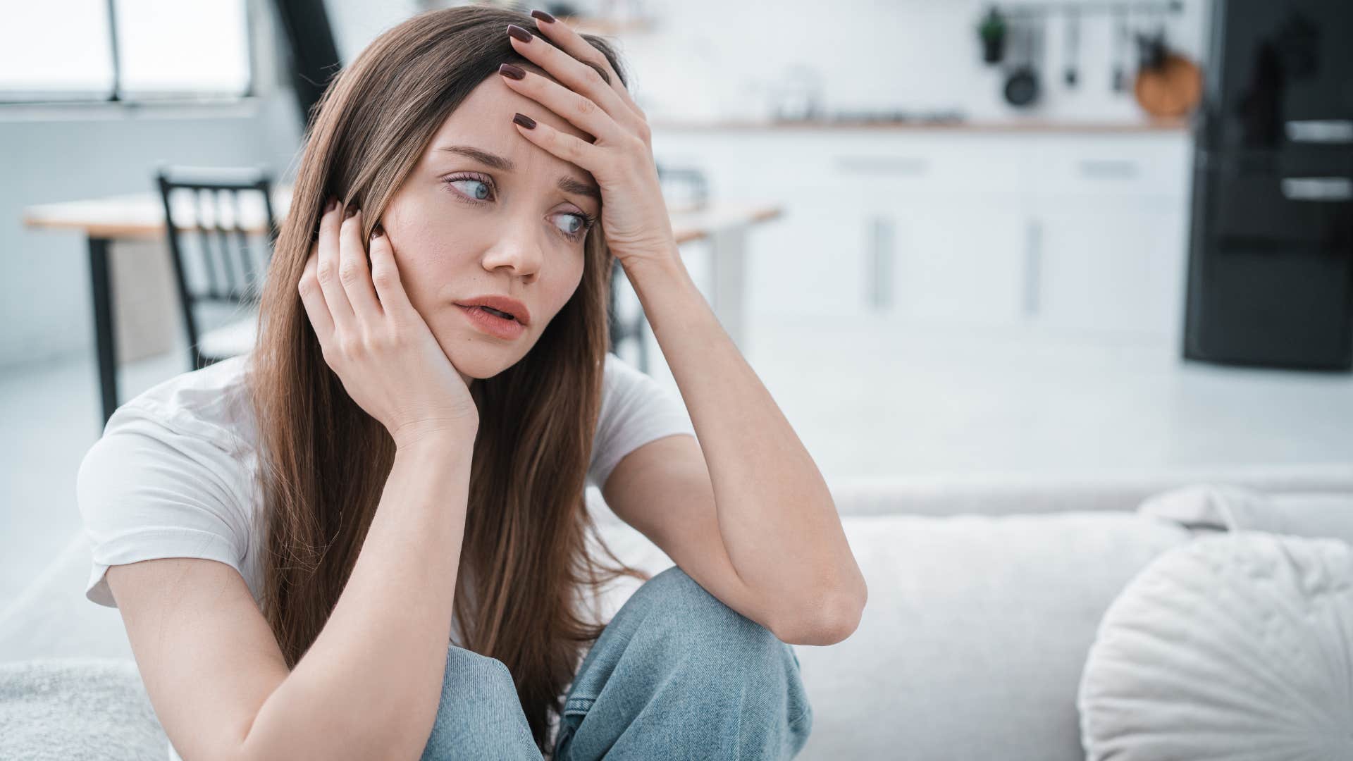 woman thinking deeply because she's not impulsive