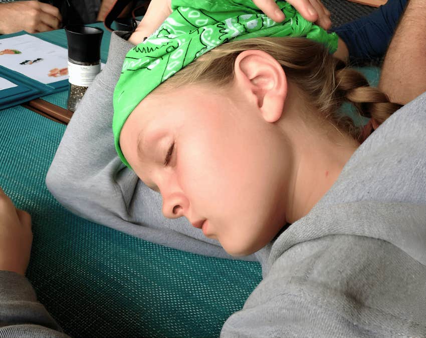 photo of author's daughter sleeping