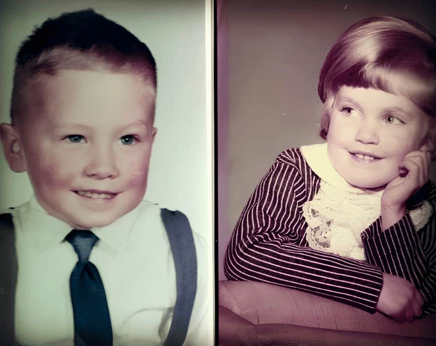 photos of author and her husband as kids