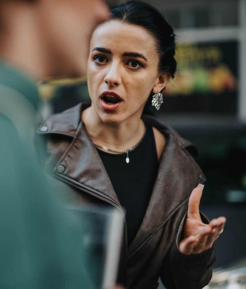 upset persons gestures disbelief showing defensive emotional manipulation