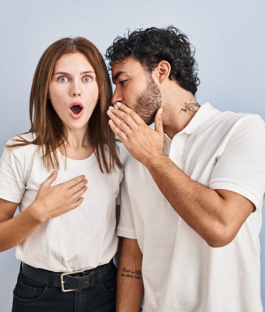 eomtional manipulator whispers secret in partner's ear