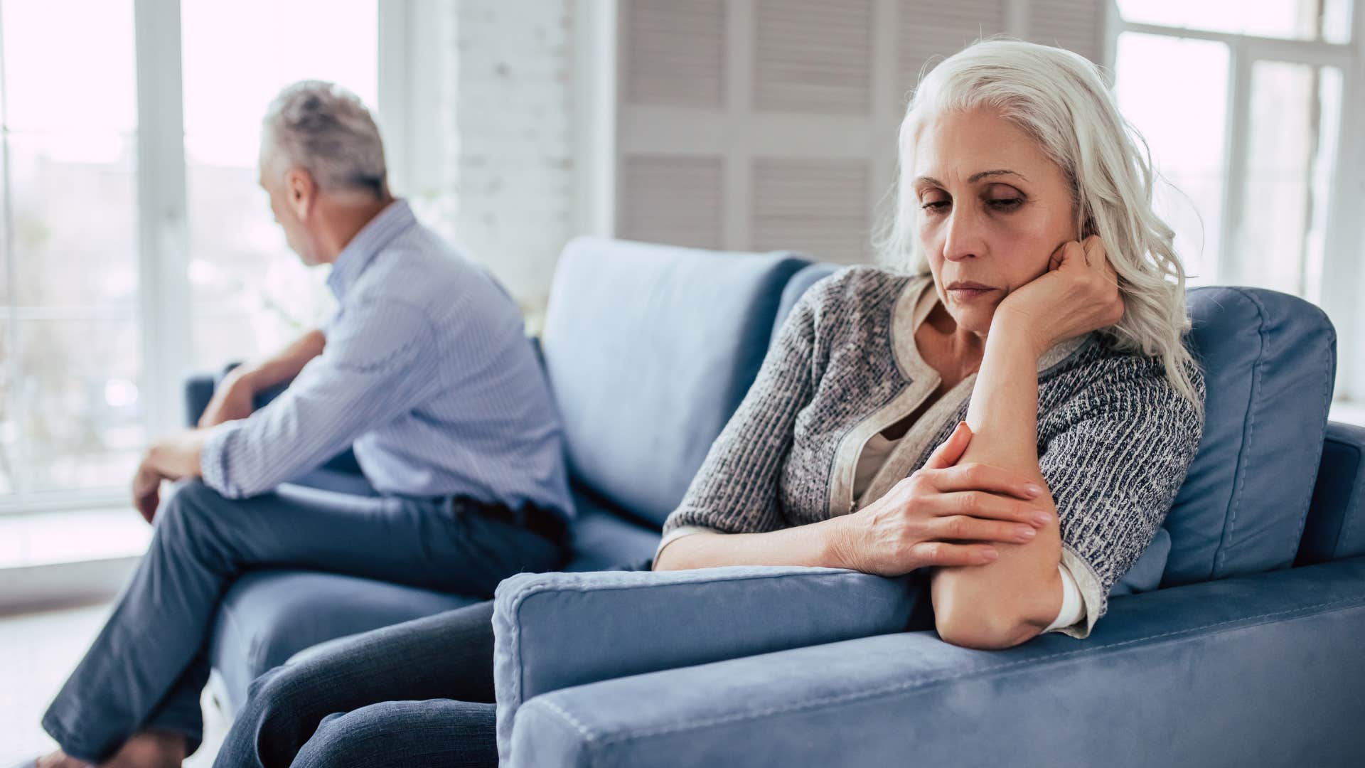 retired woman who doesn't like spending so much time with her spouse