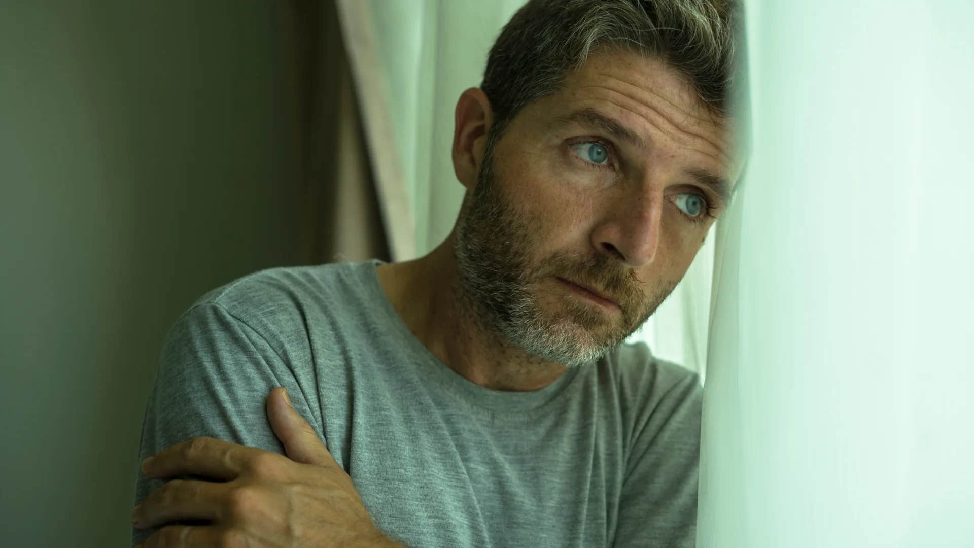 intelligent man isolating himself feeling his emotions