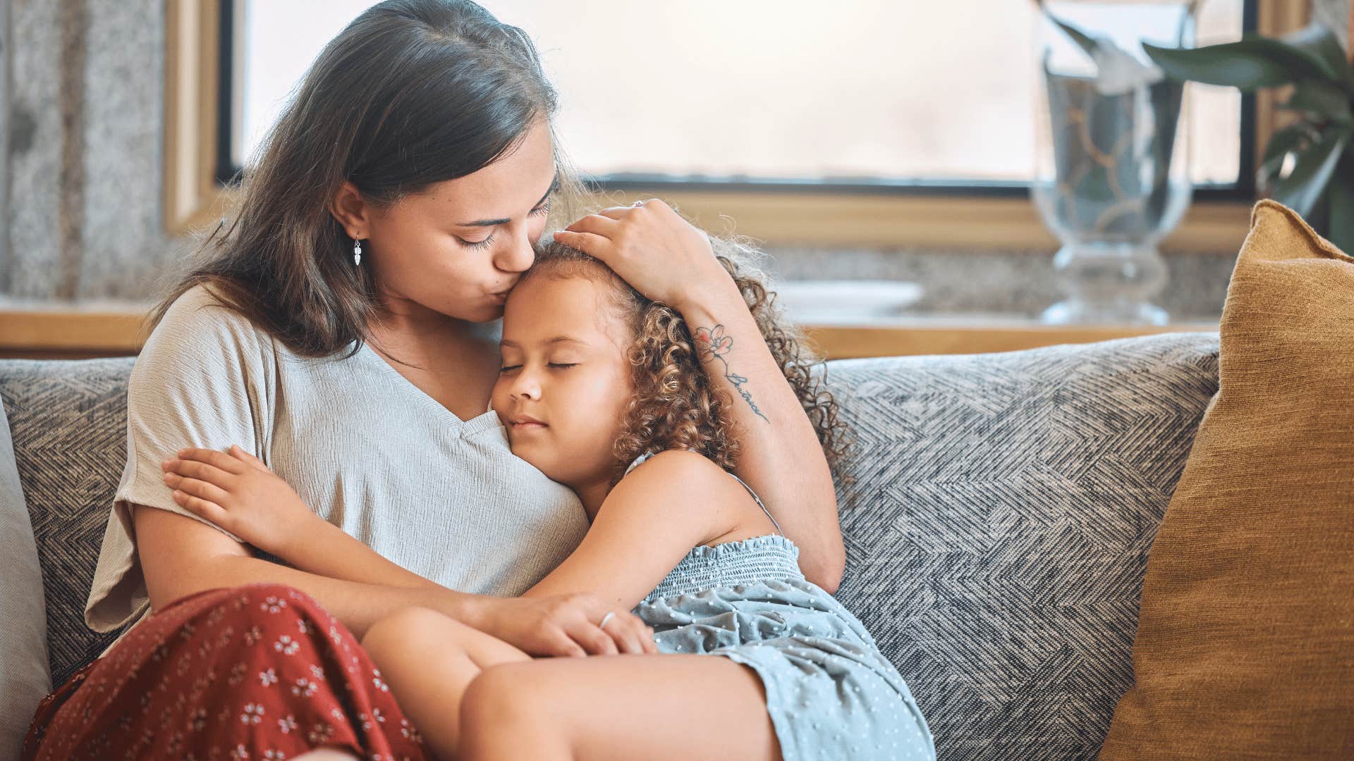 good mother helping daughter feel safe to express her feelings