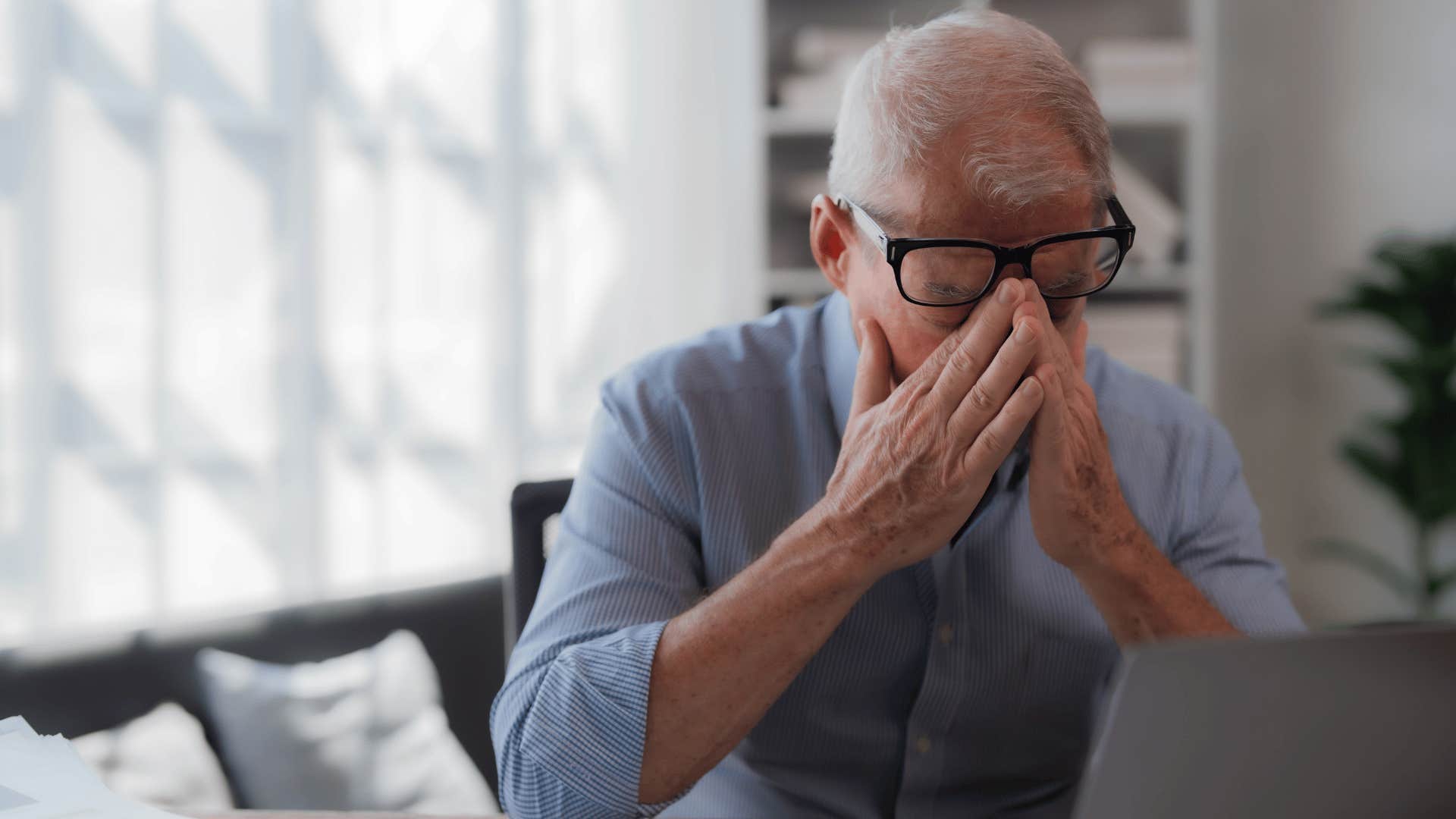 grandfather who dreads babysitting because he is burned out from high demands
