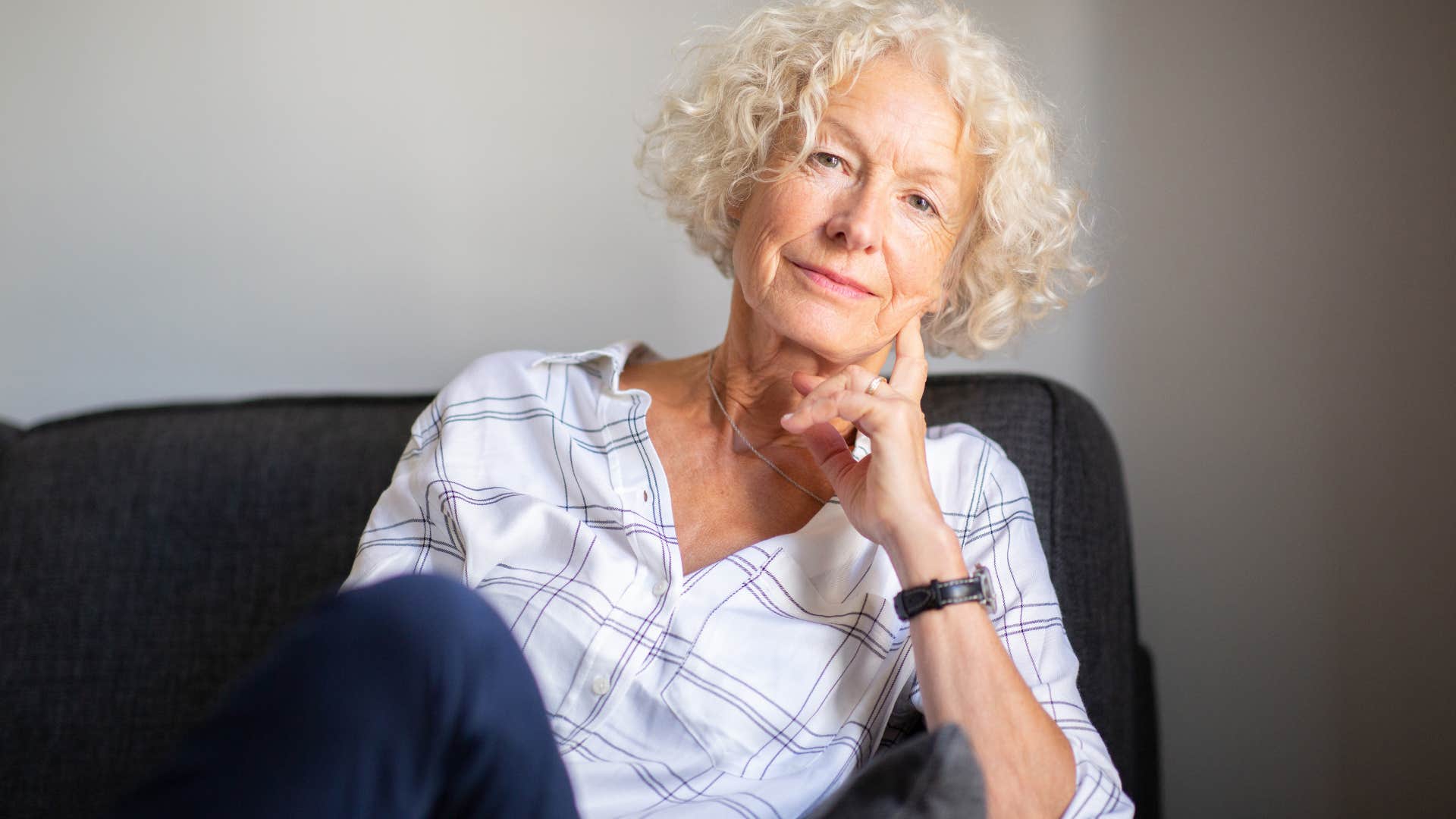 retired older woman reflecting on how her identity was tied to her job