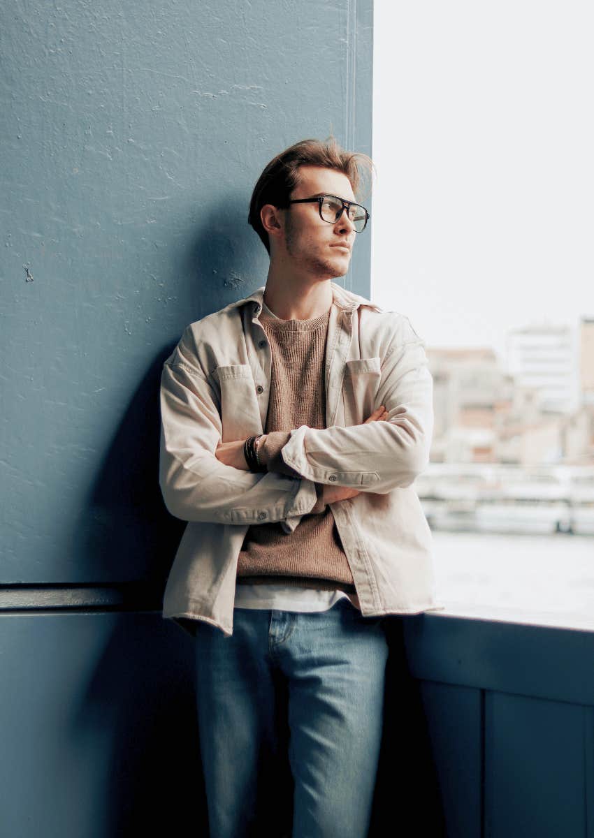 serious man with concerns spilling from his past
