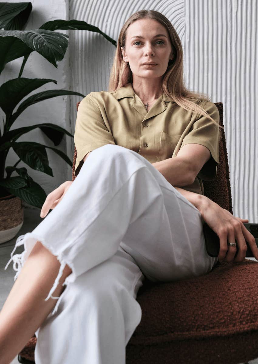 serious woman holding her ground confidently