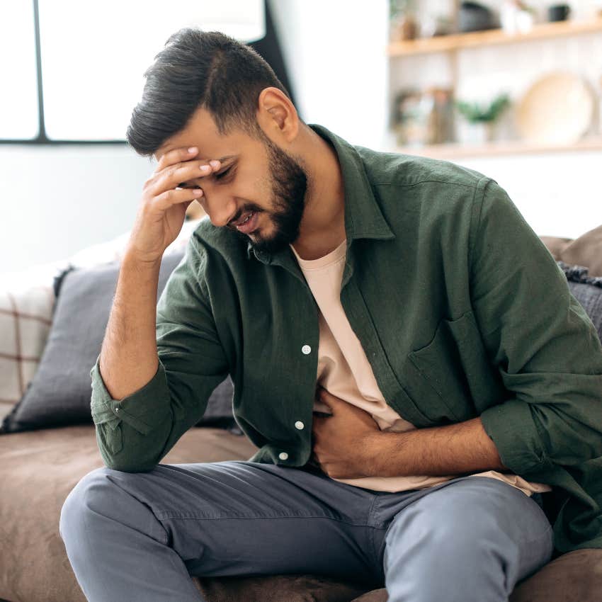 man who gets an upset stomach at the thought of even going to work
