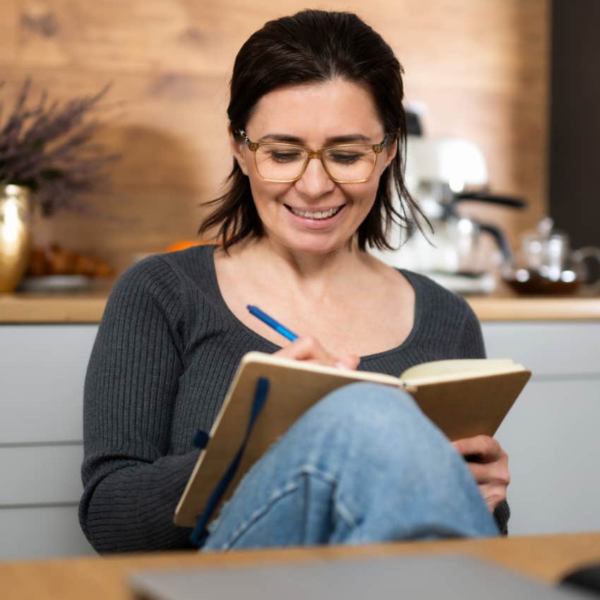 woman who seeks meaning keeping track of her goals