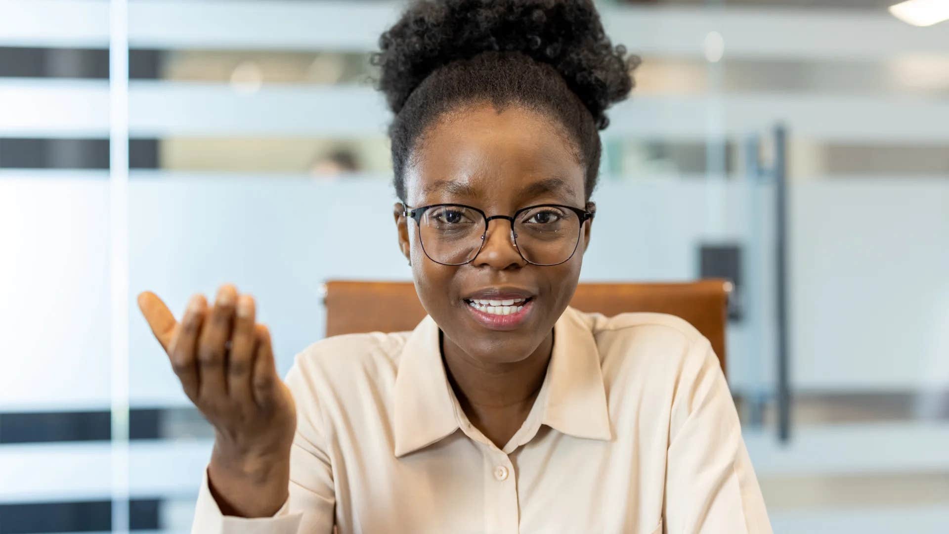 woman saying it is what it is to a work colleague