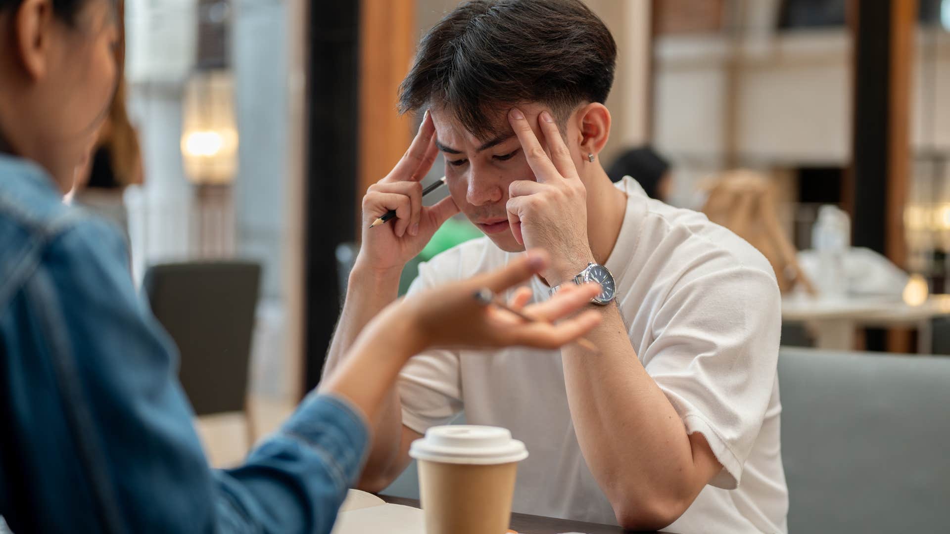 egotistical man saying you probably don't know what that means to his friend
