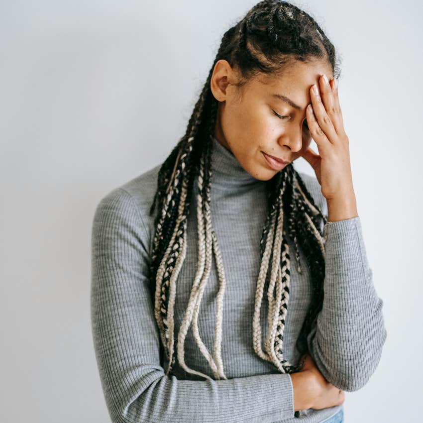 woman who can't take action because she's thinking too much