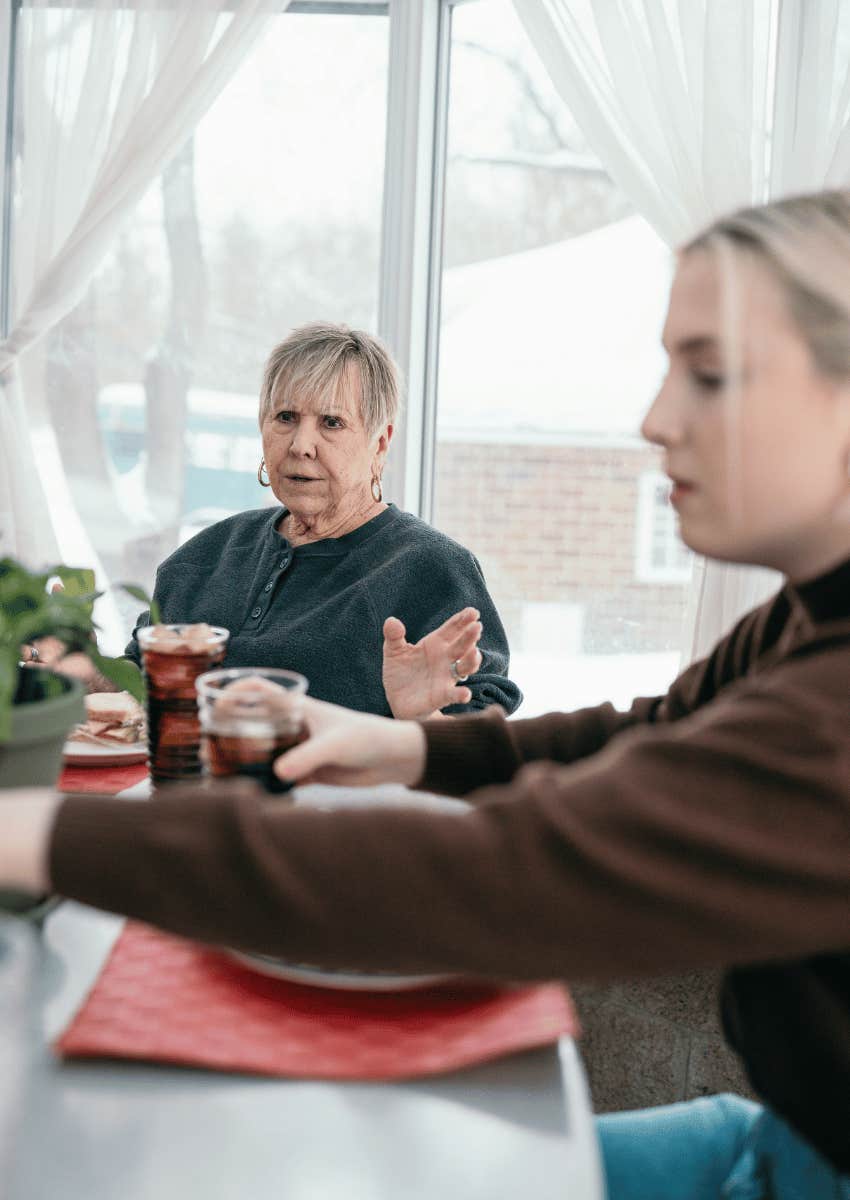 tense conversation between mom and daughter