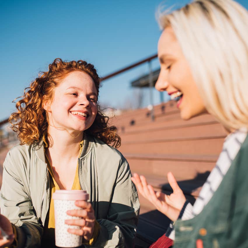 good woman paying attention to small details about her friend