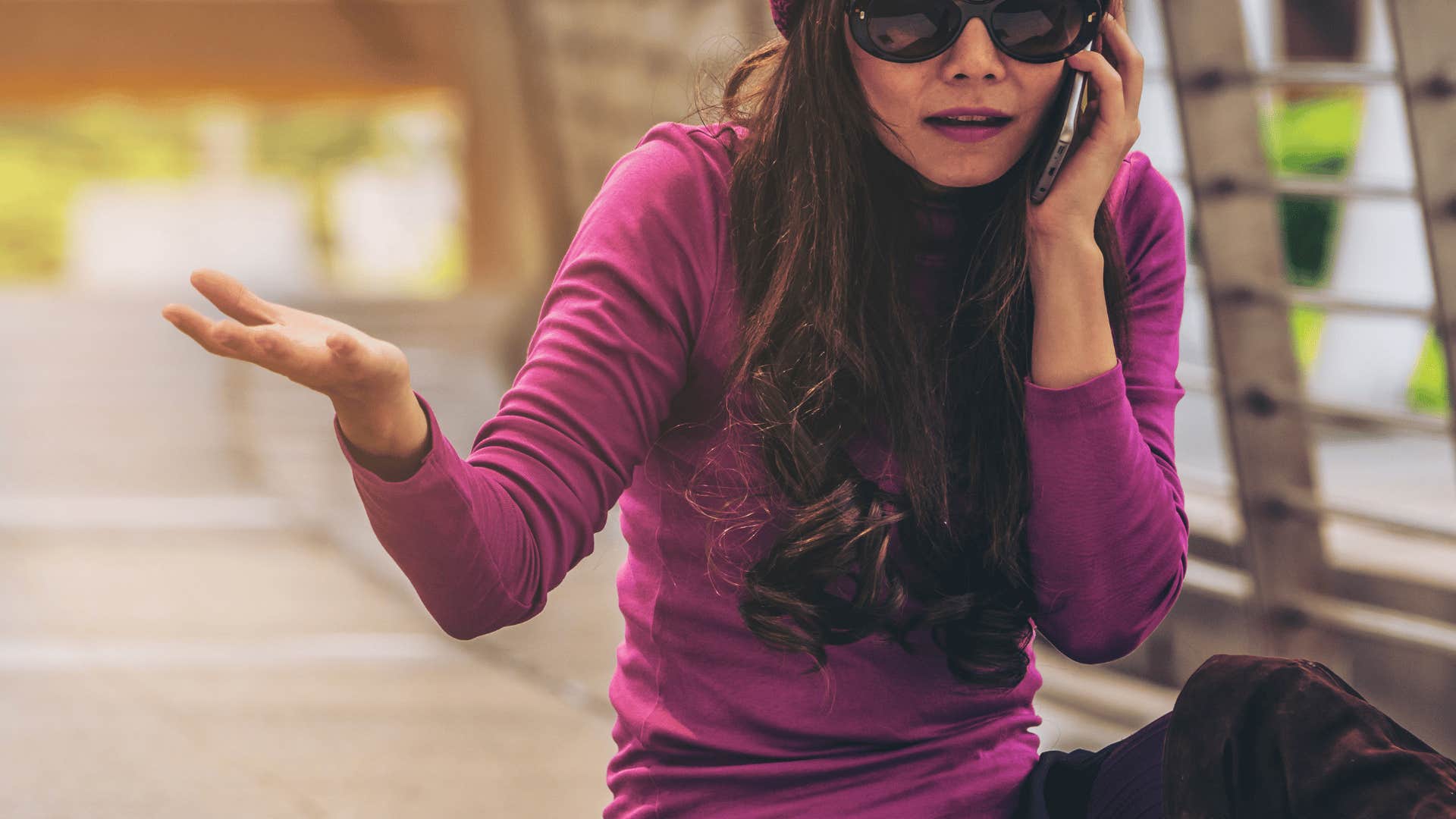 woman asking for help on the phone