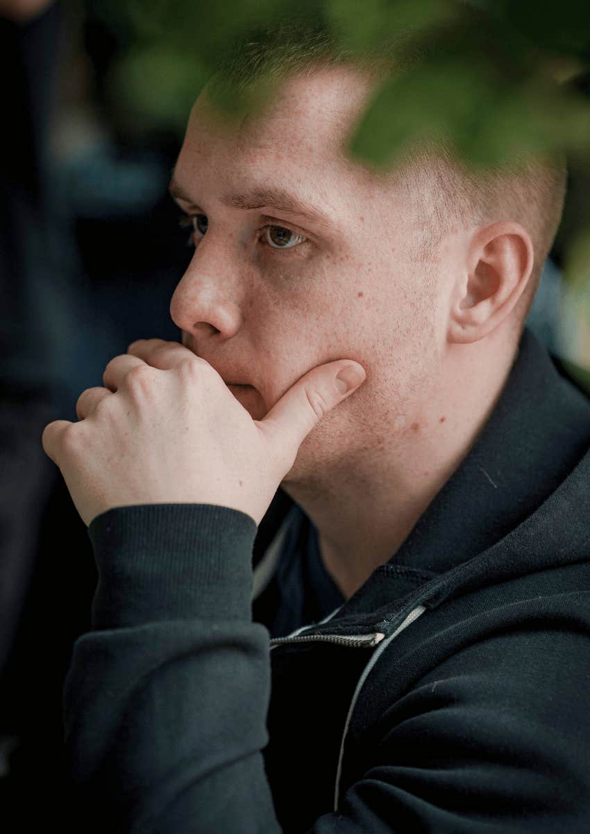thoughtful man trying to change his expectations