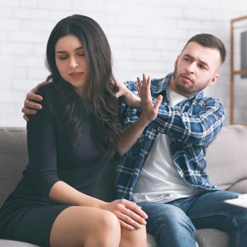 woman denying care from man