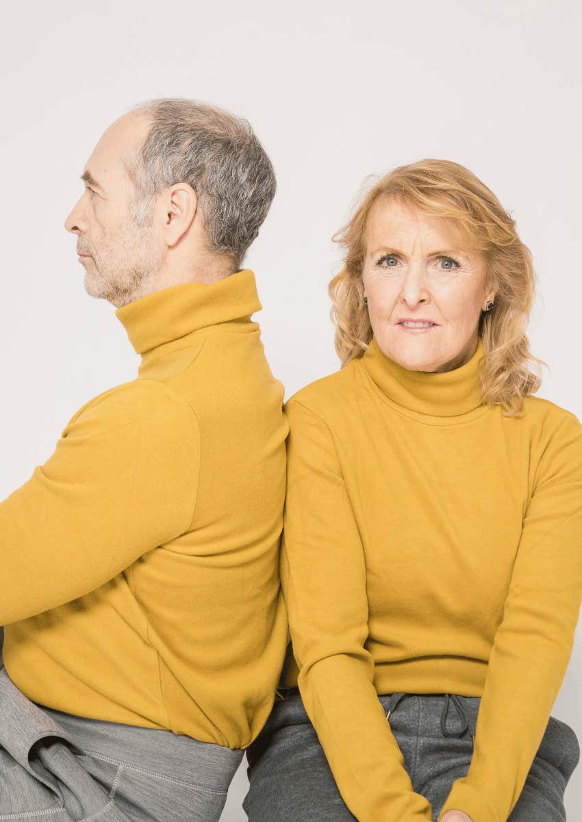 unhappy middle aged couple