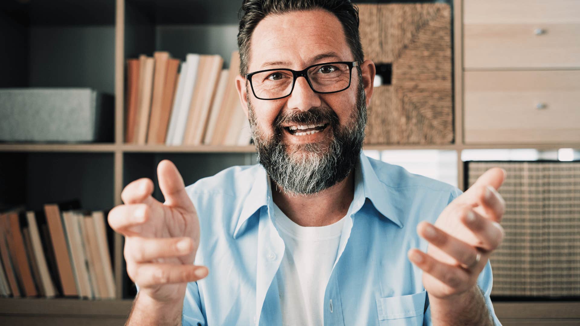 happy man making his priorities known to protect his peace