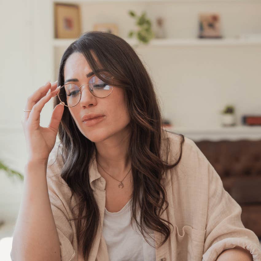 high-iq woman who is compartmentalizing so she can get things done without thinking about her problems