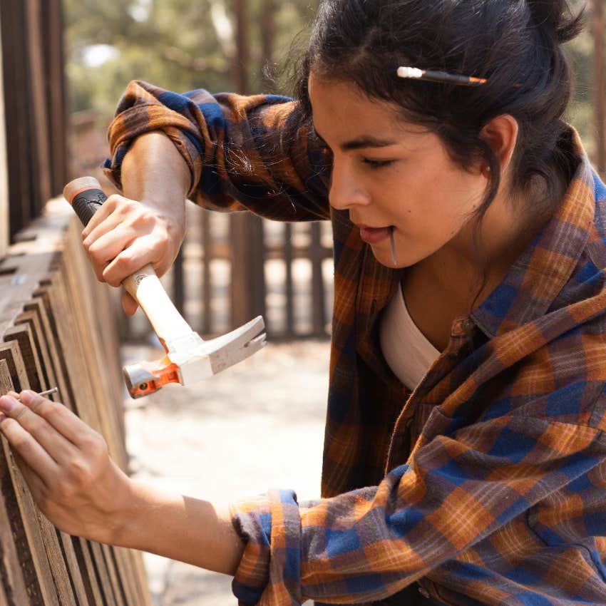 woman doing blue-collar work