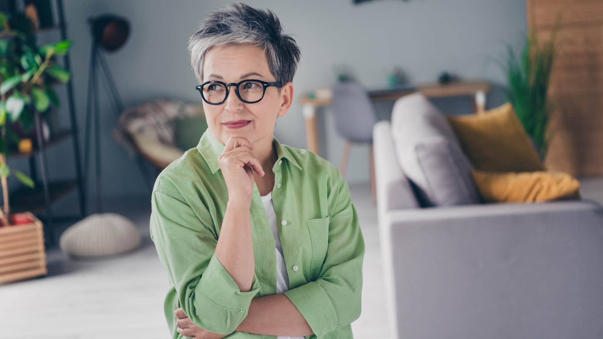woman refusing to dwell on things for too long thinking deeply