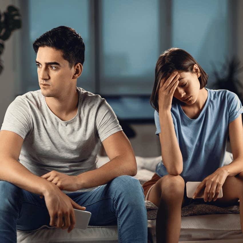 woman who rarely gets manipulated by men noticing a man attempting to isolate her