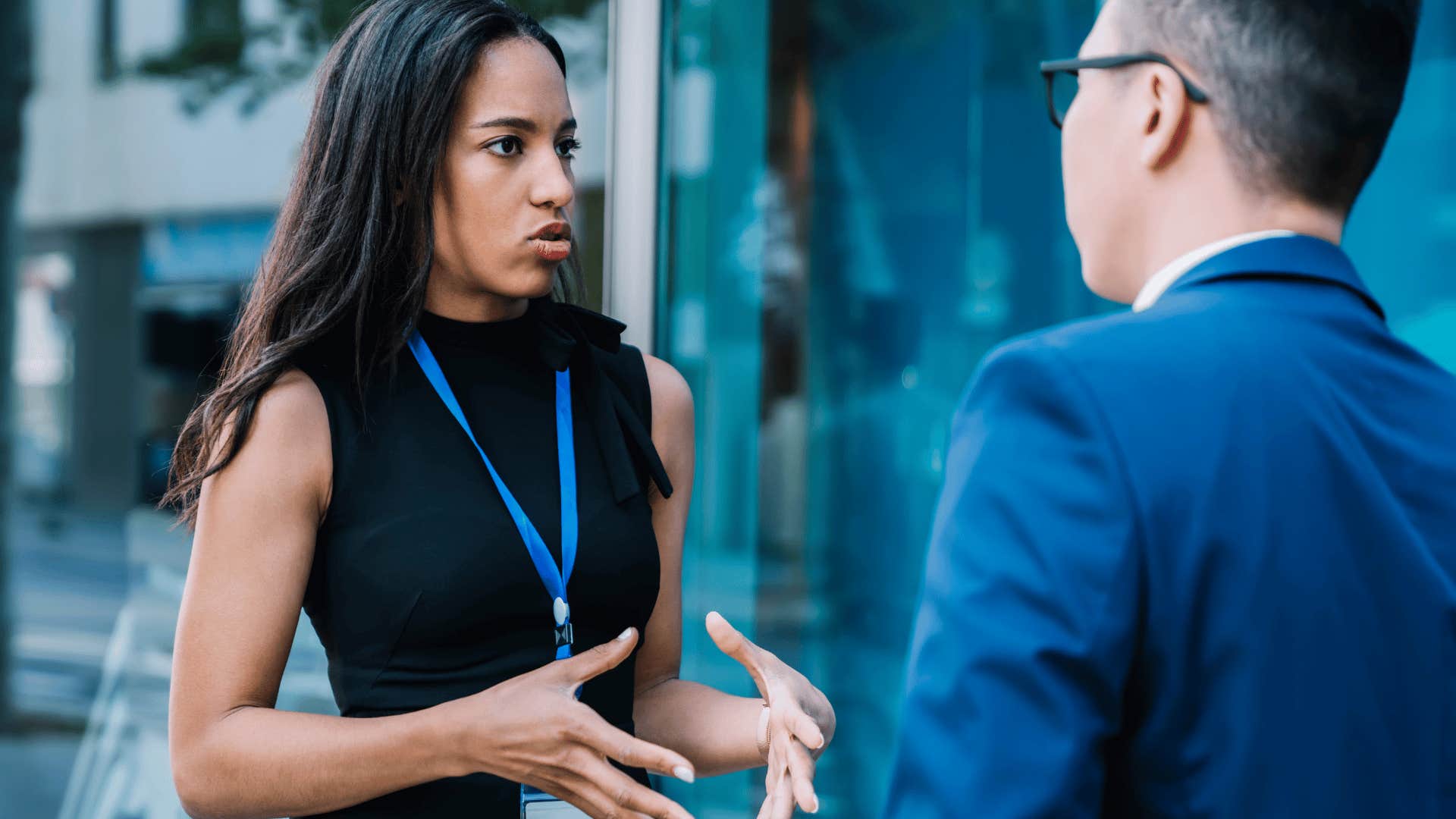 Woman saying sorry, I forgot again at work