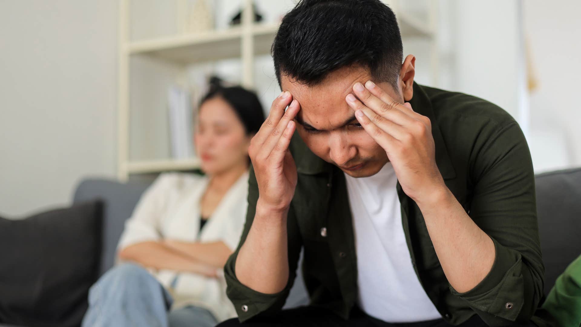 immature man who makes excuses for everything with his wife