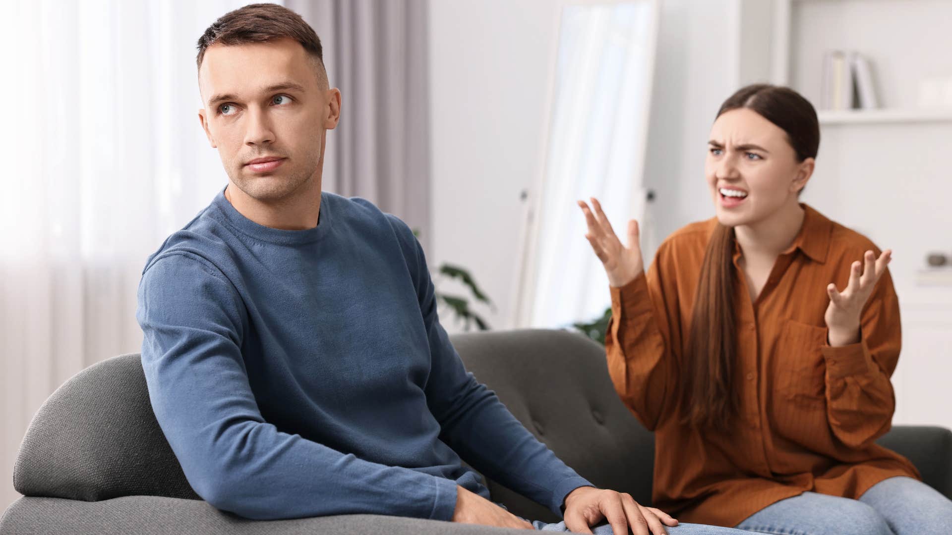 immature husband who only thinks about himself upsetting his wife