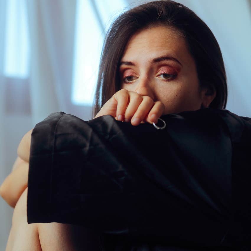 woman who doesn't feel passionate about anything alone at home