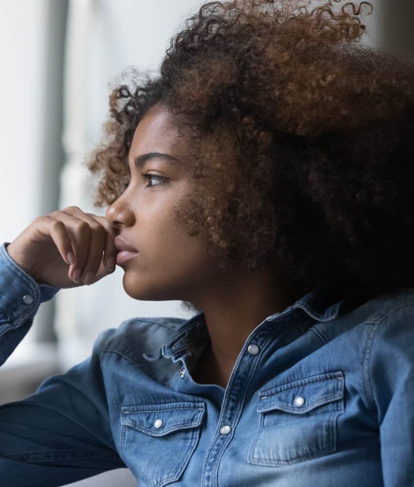 introspective woman showing way to learn self trust