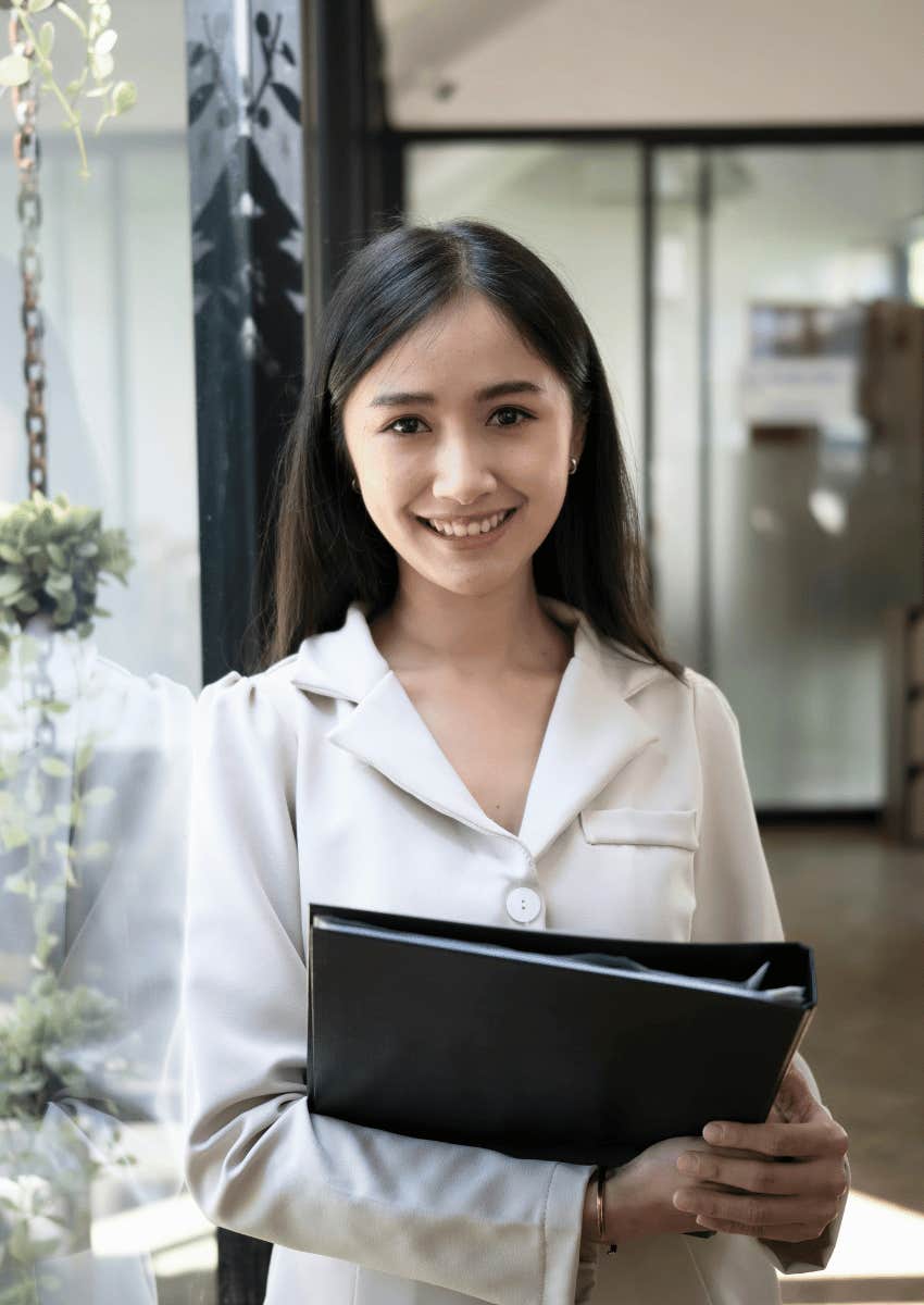 young female professional smiling 