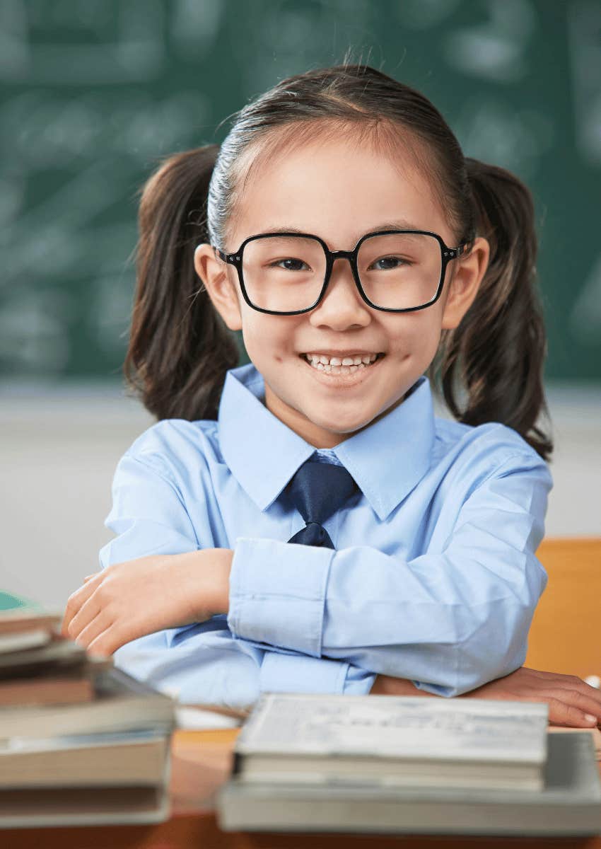 young girl dressed smartly high iq