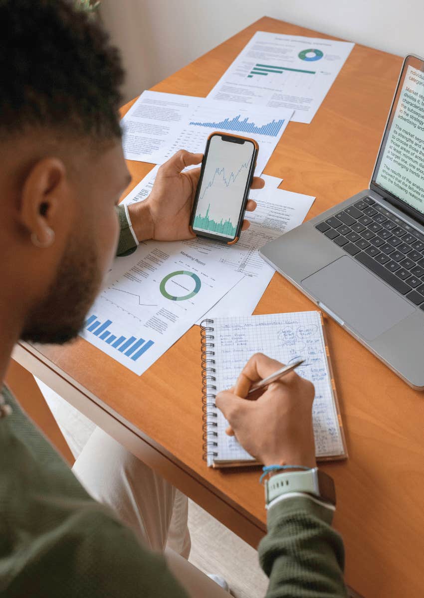 young man financial planning