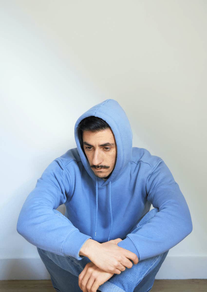 young man paralyzed by exaggerated negative emotions